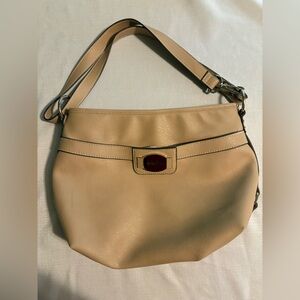 Elegant Beige Leather Shoulder Bag